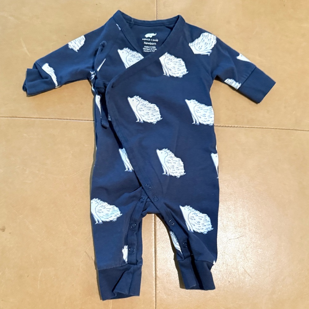 Monica + Andy Hedgehog Coverall Newborn